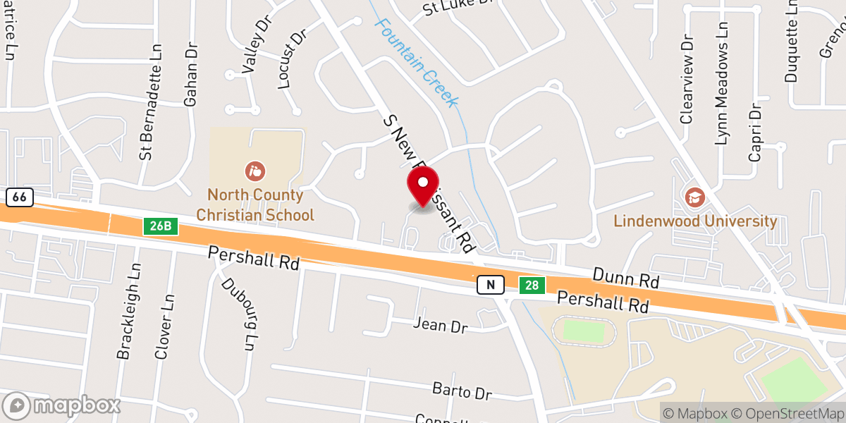 Map showing location of Florissant Assembly of God Church