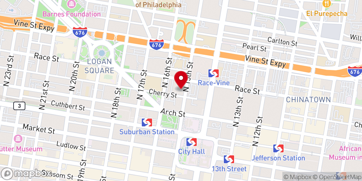 Map showing location of Philadelphia Yearly Meeting