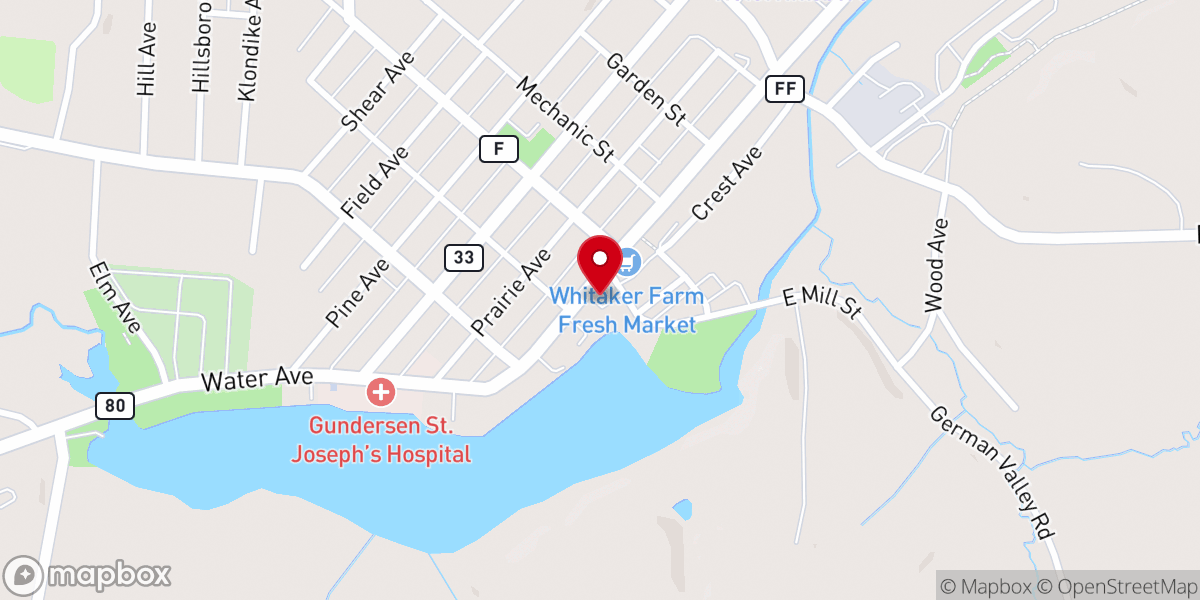 Map showing location of Wisconsin Old German Baptist Brethren Church