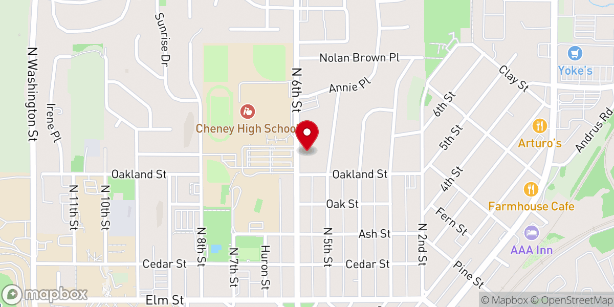 Map showing location of Cheney Congregational Church