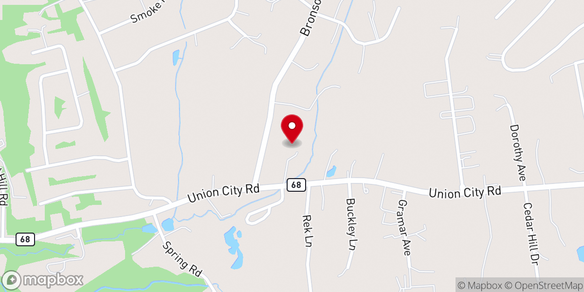 Map showing location of Bethel Baptist Church