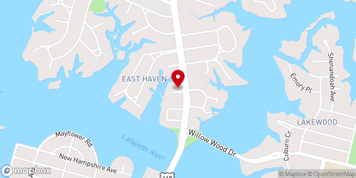 Map showing location of Norfolk Church of Christ