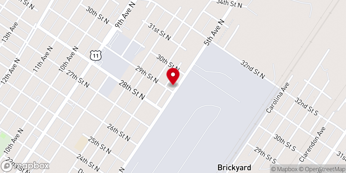Map showing location of Bethel Baptist Church