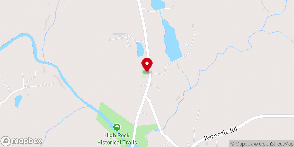Map showing location of Highrock Grove Baptist Church