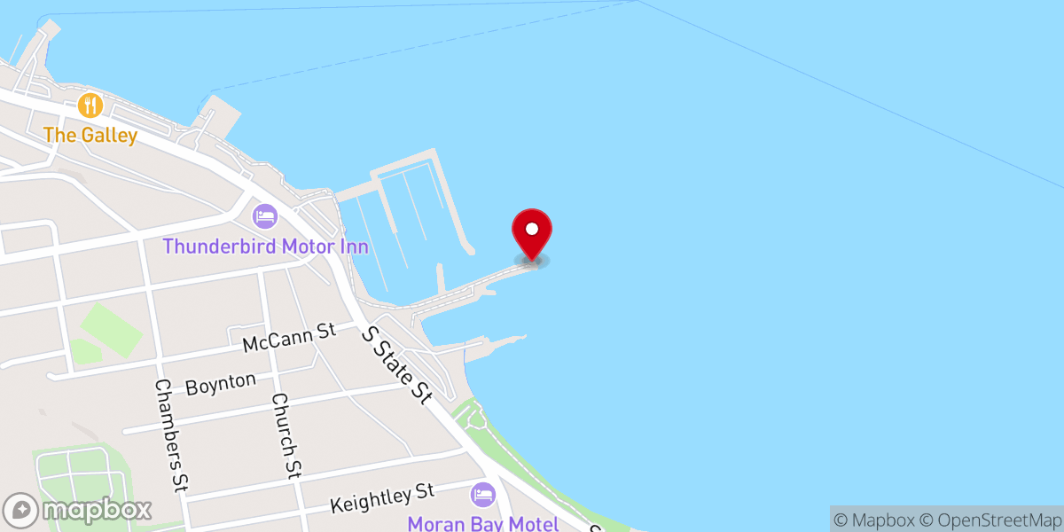 Map showing location of Wawatam Lighthouse