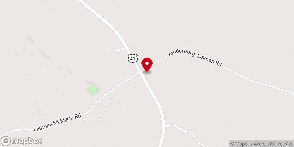 Map showing location of Slover Church