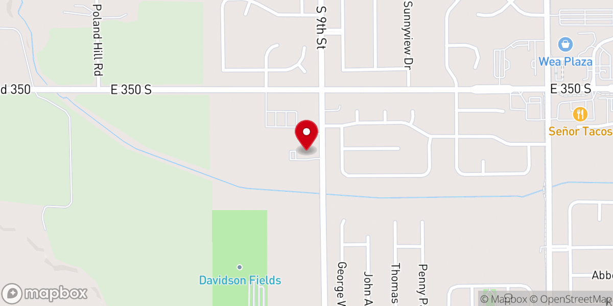 Map showing location of Lafayette Pentecostal Church of God