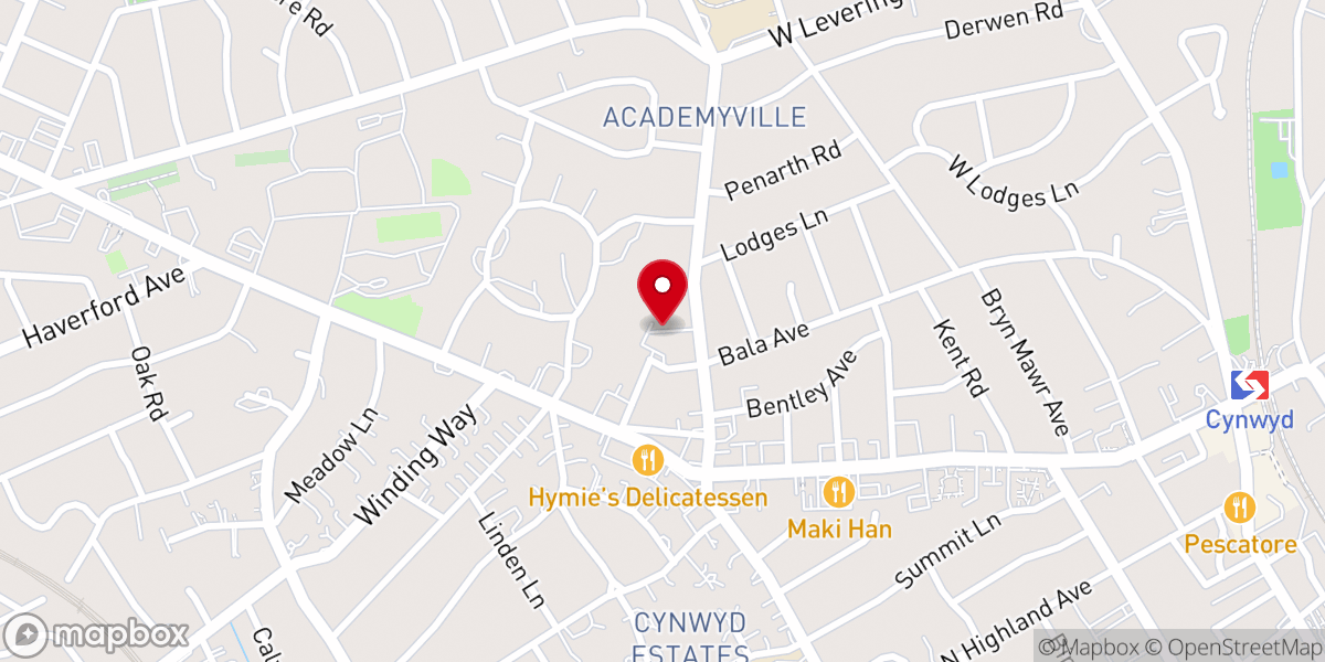 Map showing location of Philadelphia Harvest Chinese Christian Church