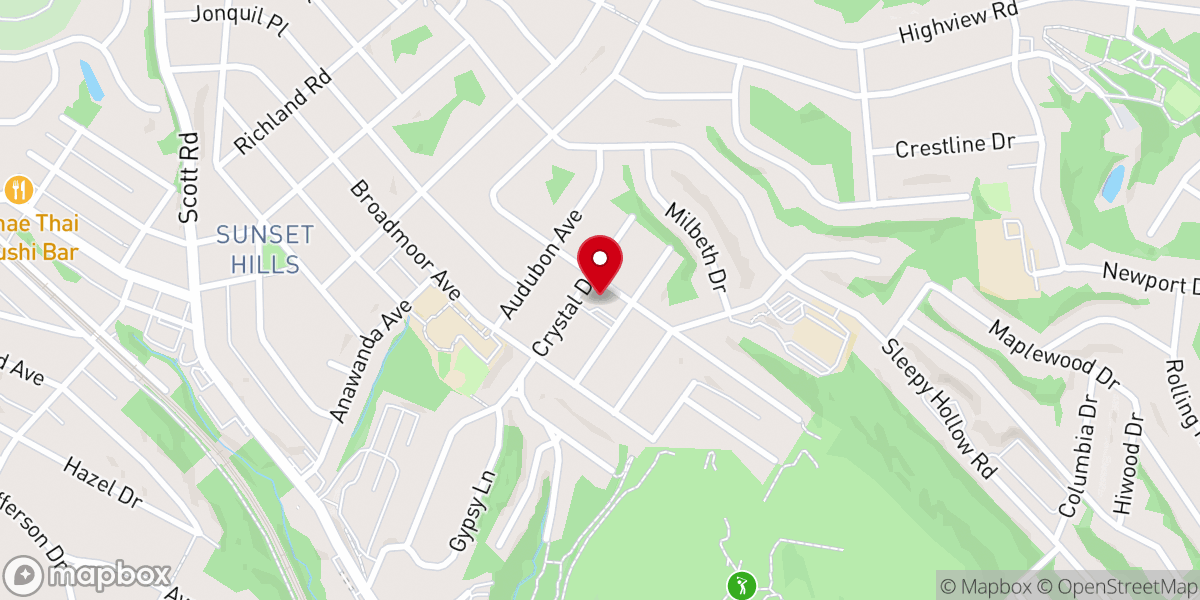 Map showing location of Sunset Hills United Presbyterian Church