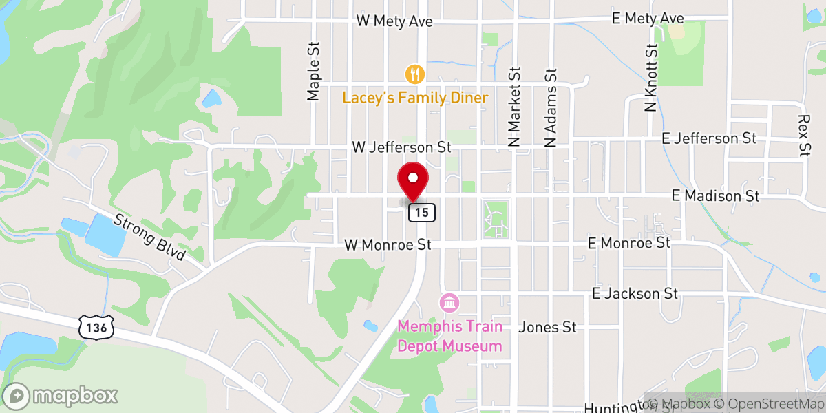 Map showing location of Presbyterian Church