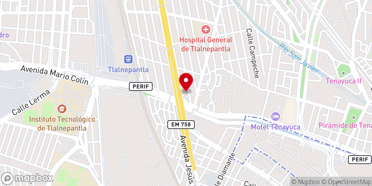 Map showing location of Iglesia Bautista Cristo Vive