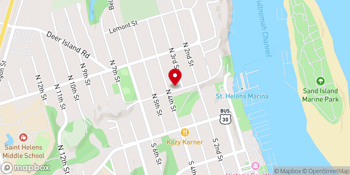 Map showing location of First Evangelical Lutheran Church