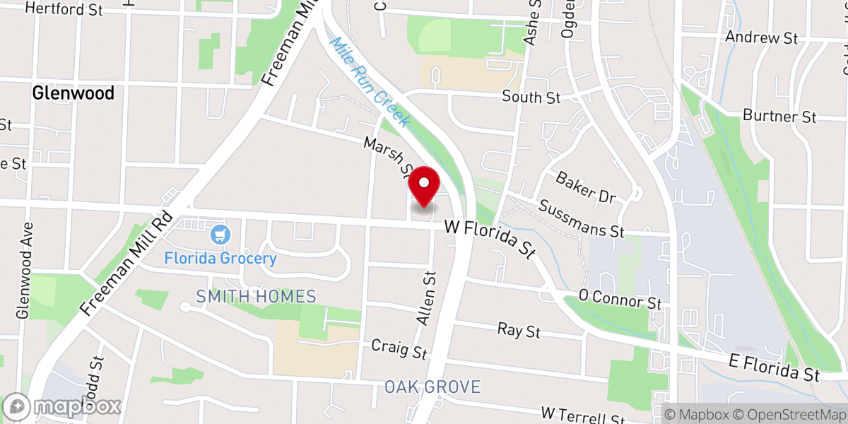 Map showing location of St James Baptist Church