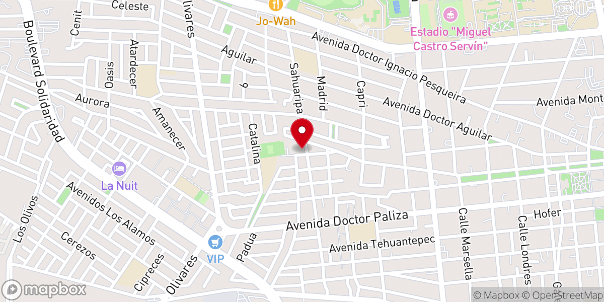 Map showing location of Parroquia San Antonio de Padua
