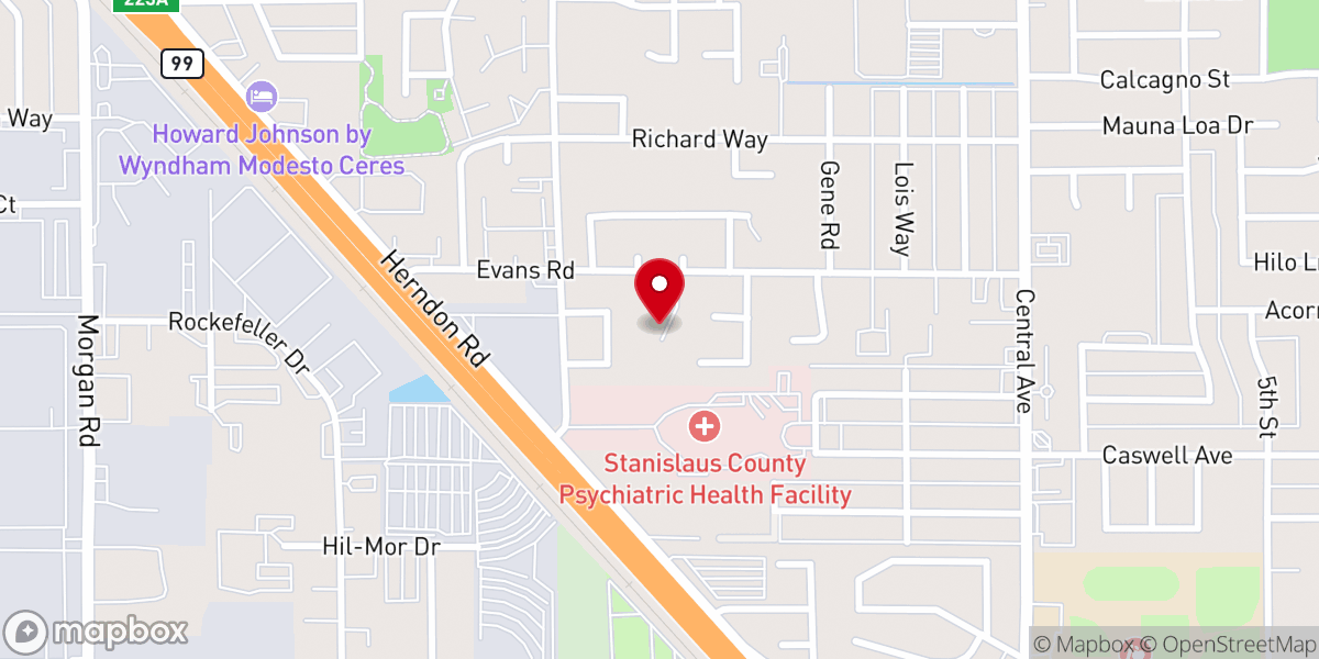 Map showing location of Evanshire Gardens