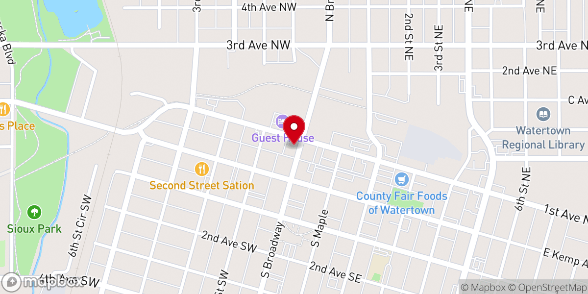 Map showing location of Grace Bible Church