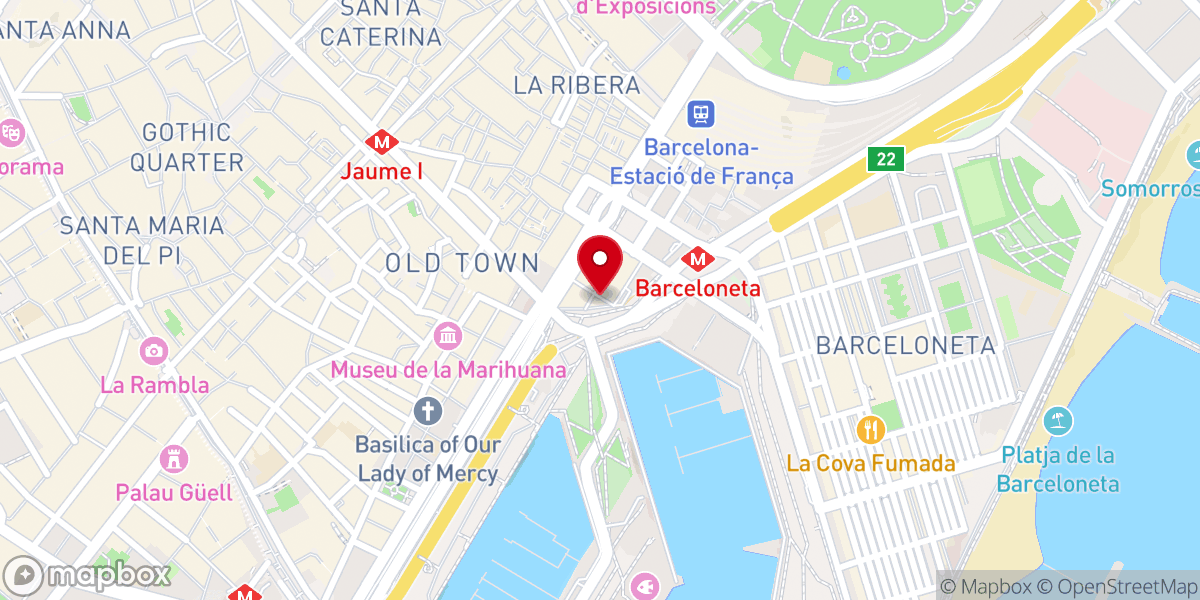 Map showing location of sagrada famiglia