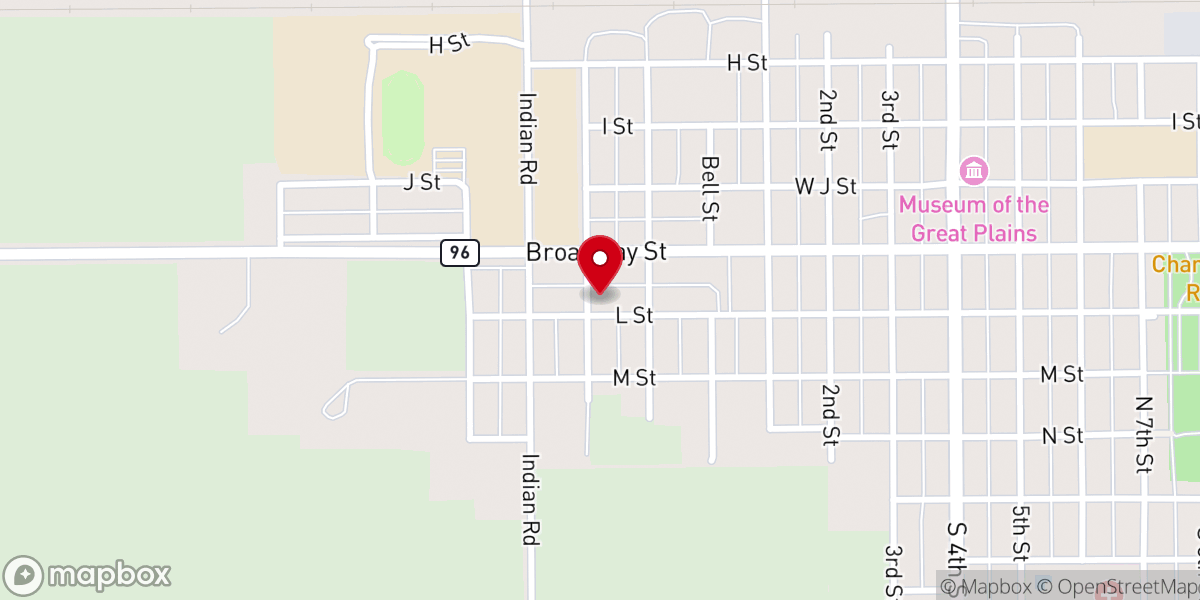 Map showing location of Leoti United Methodist Church