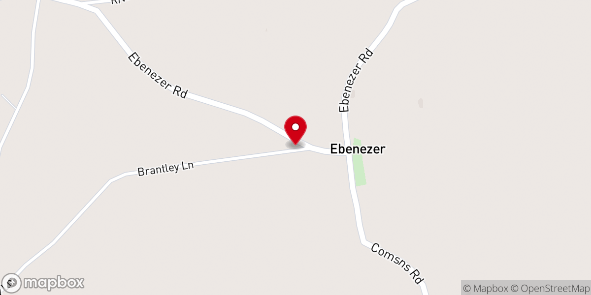 Map showing location of Ebenezer Church