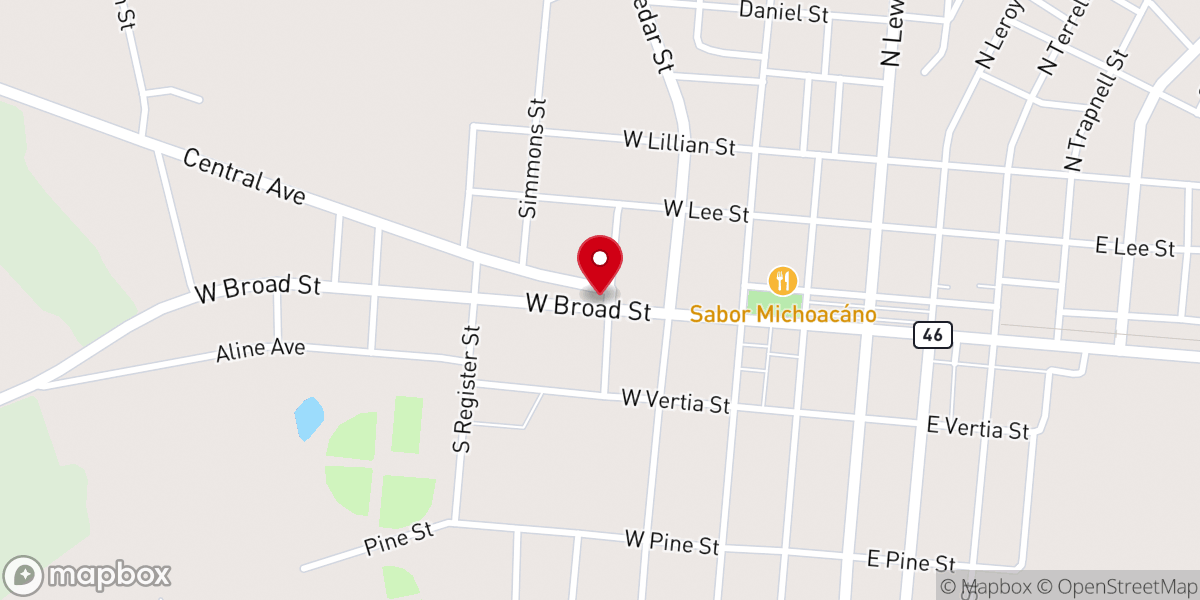 Map showing location of Metter Church of Christ