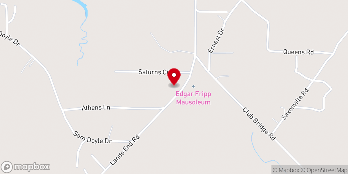 Map showing location of Faith Memorial Baptist Church