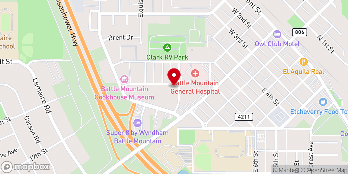 Map showing location of New Hope Foursquare Church