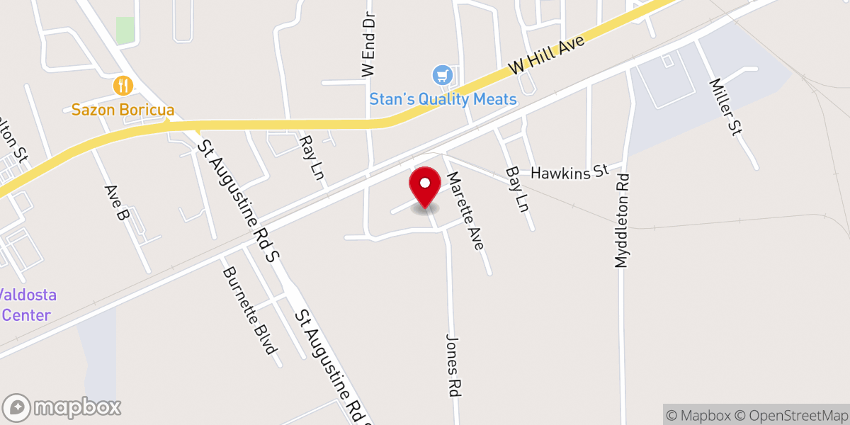 Map showing location of Evergreen Baptist Church