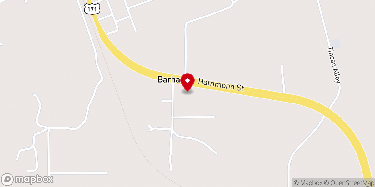 Map showing location of Hornbeck Baptist Church