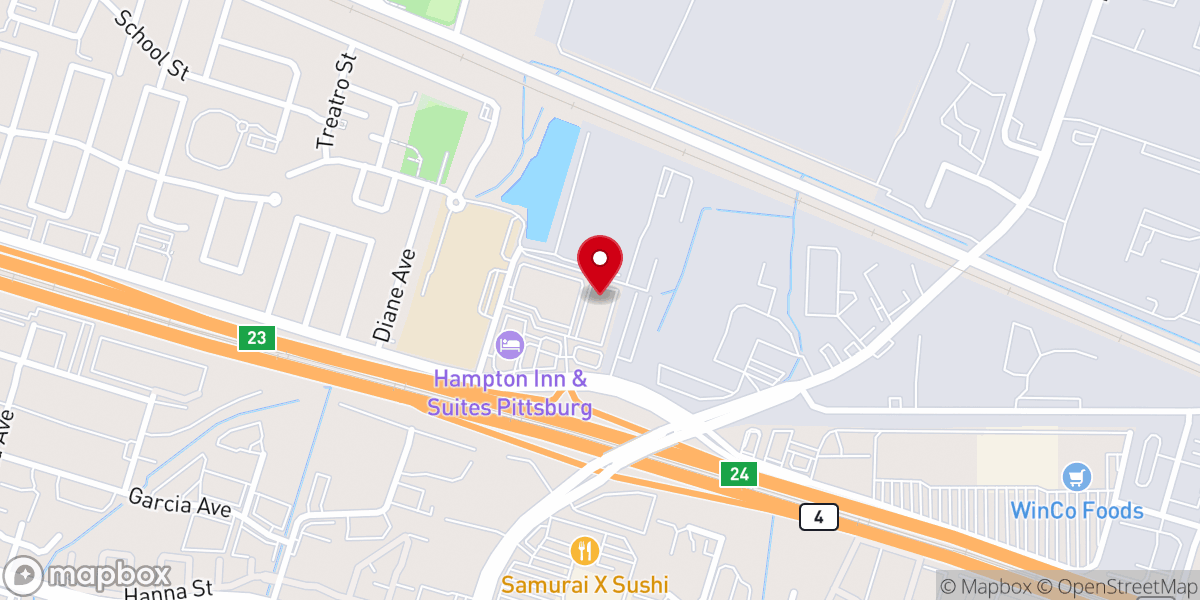Map showing location of Delta Oaks Presbyterian Church