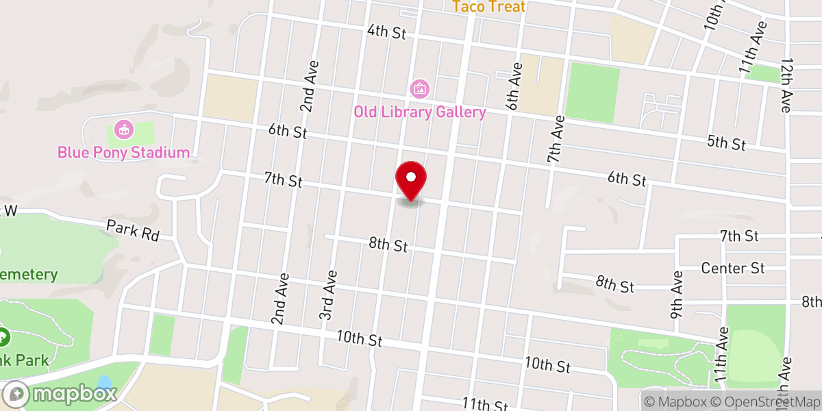 Map showing location of First Presbyterian Church