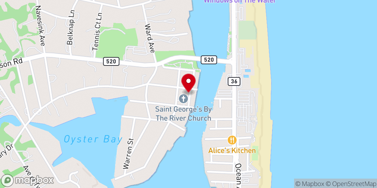 Map showing location of St George's By the River