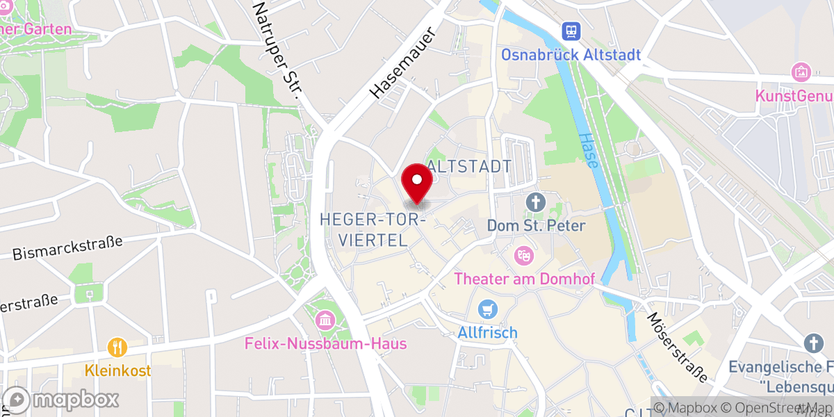 Map showing location of Historisches Rathaus Osnabrück – Rathaus des westfälischen Friedens