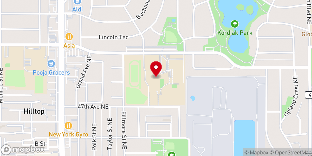 Map showing location of Hope Community Church - Heights