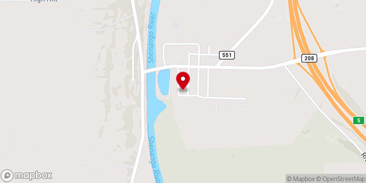Map showing location of Pulaski United Methodist Church