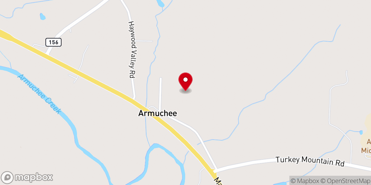 Map showing location of Armuchee Bible Fellowship