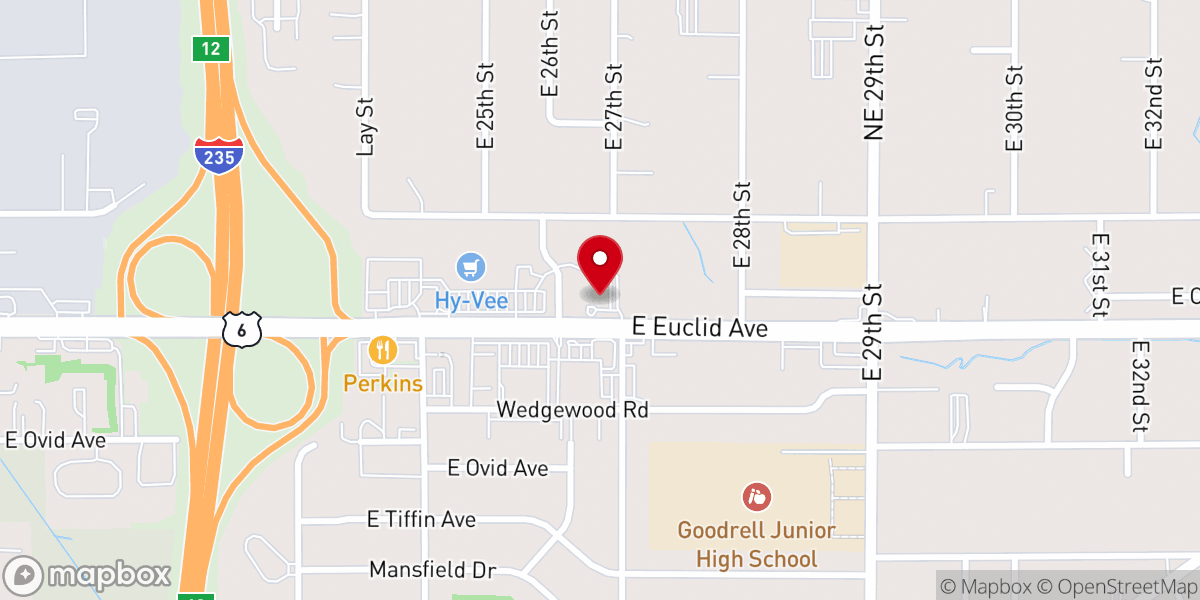 Map showing location of Prince of Peace Lutheran Church
