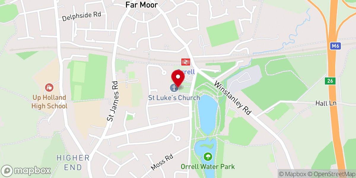 Map showing location of St Luke's Church