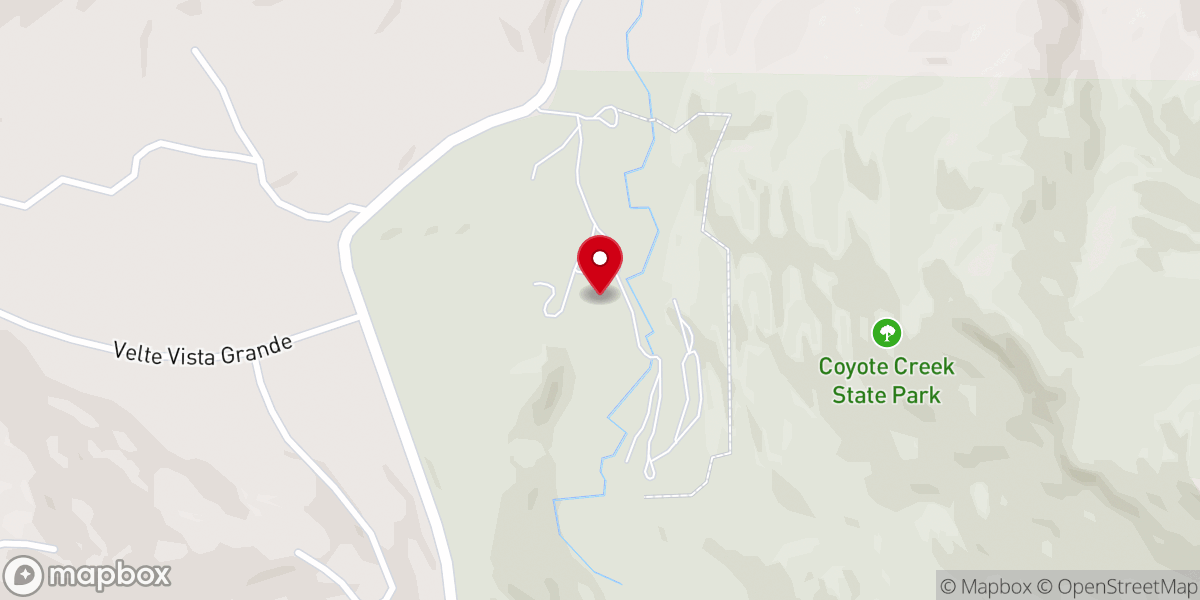 Map showing location of Coyote Creek State Park