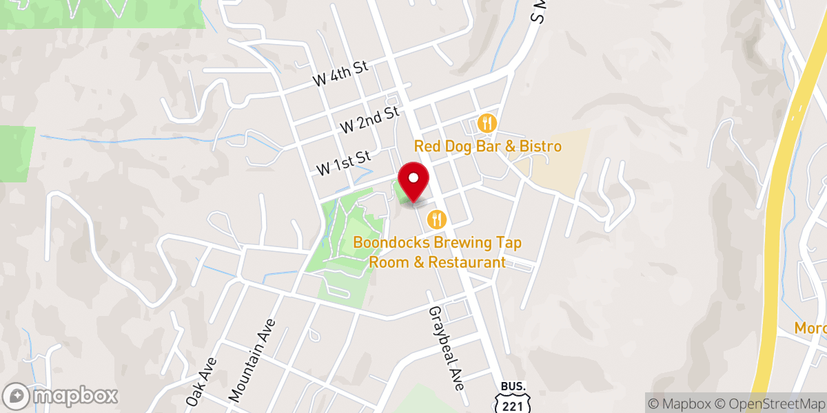 Map showing location of Christmas In July Festival