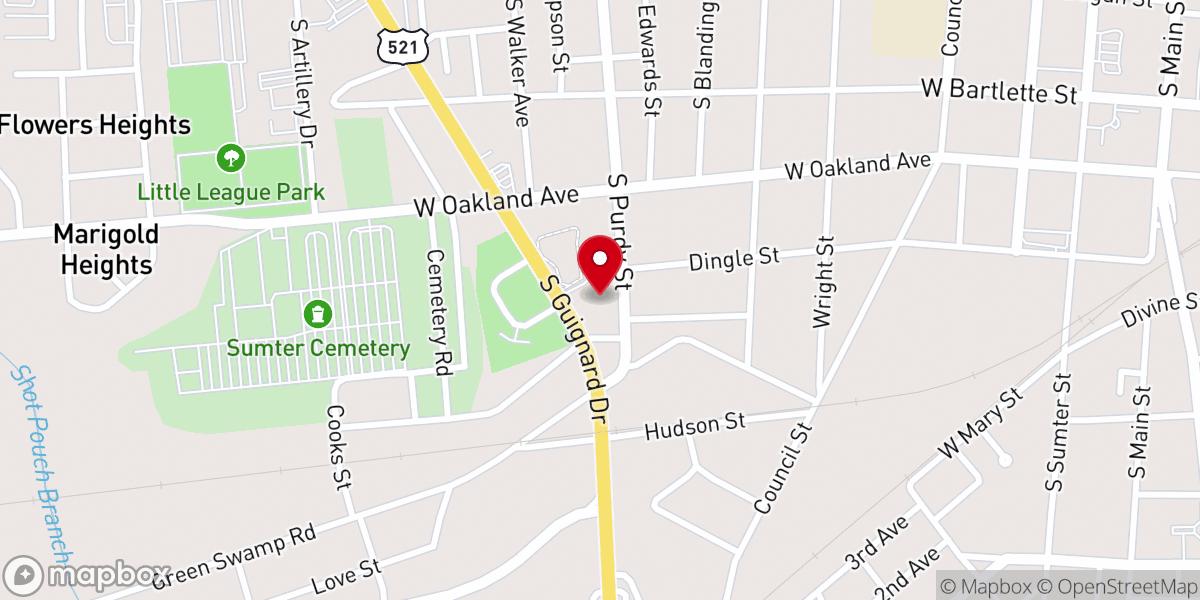 Map showing location of House of Prayer of Worship & Praise