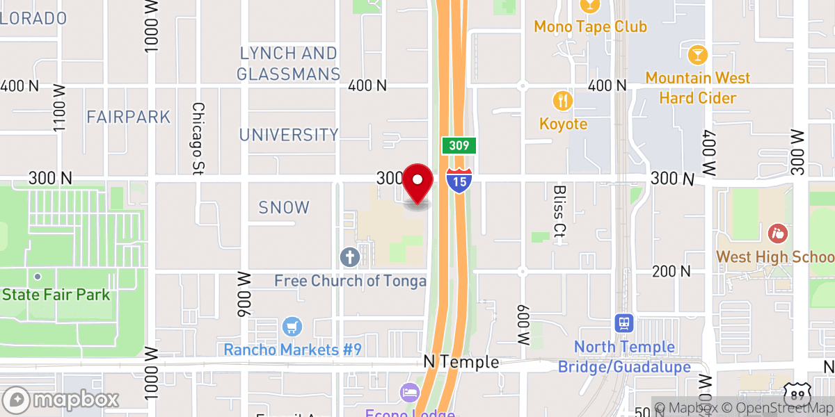 Map showing location of Our Lady of Guadalupe Church