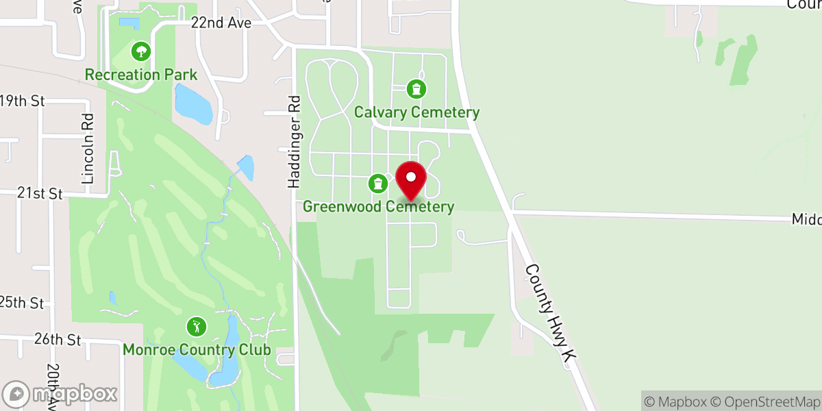 Map showing location of Rev. P.A. Schuh Gravesite, St. John's U.C.C.