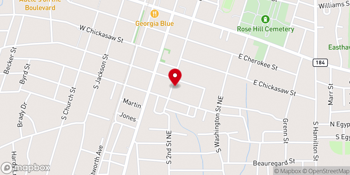Map showing location of Saint James Baptist Church