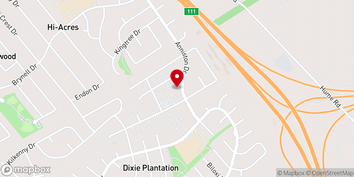 Map showing location of Living Word Christian Center