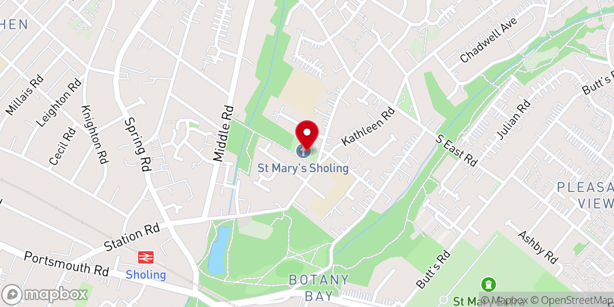 Map showing location of St Mary C Of E Church