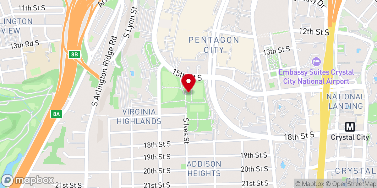 Map showing location of Virginia Highlands Park