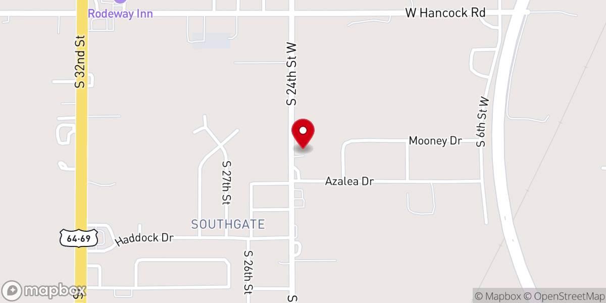 Map showing location of The Church of Christ in Muskogee