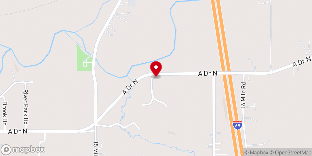Map showing location of Woodland Church Marshall Campus