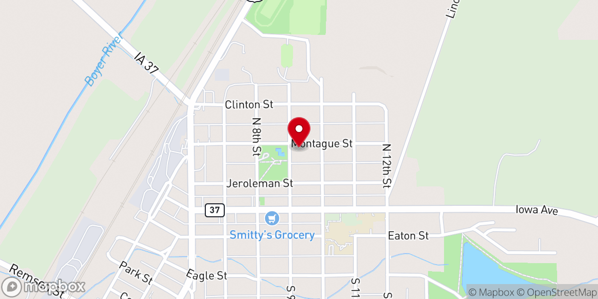 Map showing location of St John Lutheran Church