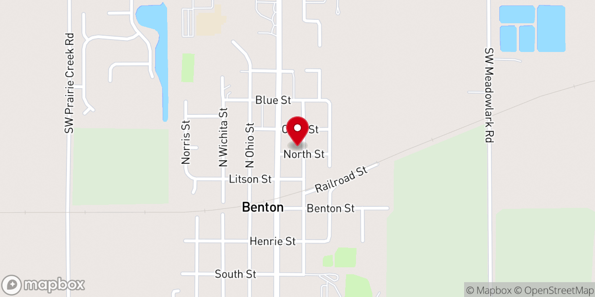 Map showing location of Benton Christian Church